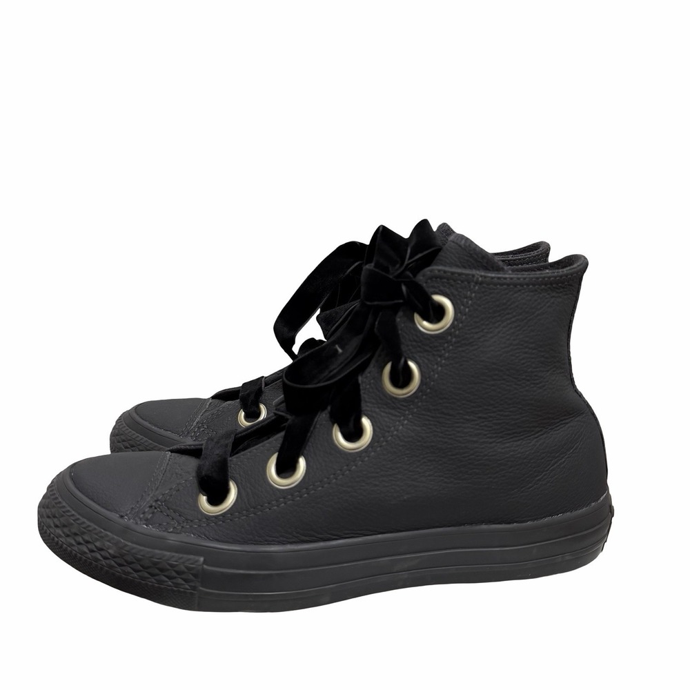 Converse CT‎ All Star Ctas Leather Hi Top Lace Up Sneaker Womens US 7 Black MINT